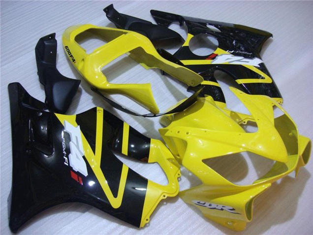 Gelb Glänzendes Schwarz 2001-2003 Honda CBR600 F4i Motorrad Verkleidung