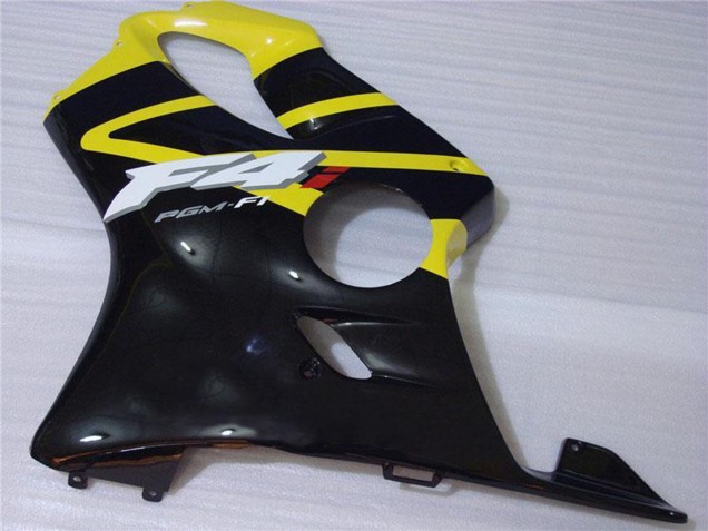 Gelb Glänzendes Schwarz 2001-2003 Honda CBR600 F4i Motorrad Verkleidung