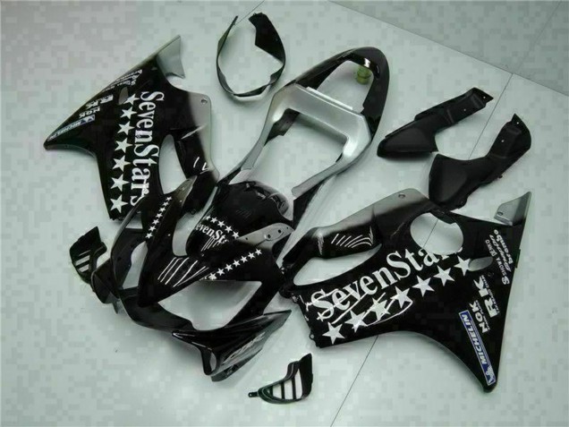 Glänzendes Schwarz Silber SevenStars 2001-2003 Honda CBR600 F4i Motorrad Verkleidung