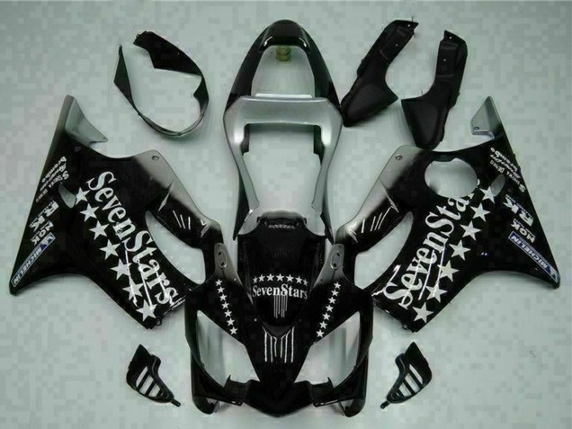 Glänzendes Schwarz Silber SevenStars 2001-2003 Honda CBR600 F4i Motorrad Verkleidung
