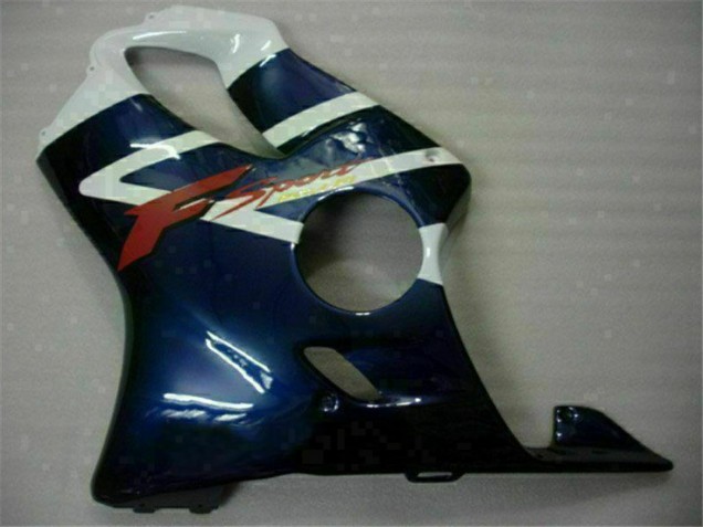 Weiß Blau Schwarz Streifen 2001-2003 Honda CBR600 F4i Motorrad Verkleidung