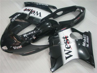 Glänzendes Schwarz Weiß West 1996-2007 Honda CBR1100XX Blackbird Motorrad Verkleidung