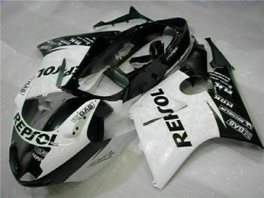 Weiß Glänzendes Schwarz Repsol 1996-2007 Honda CBR1100XX Blackbird Motorrad Verkleidung