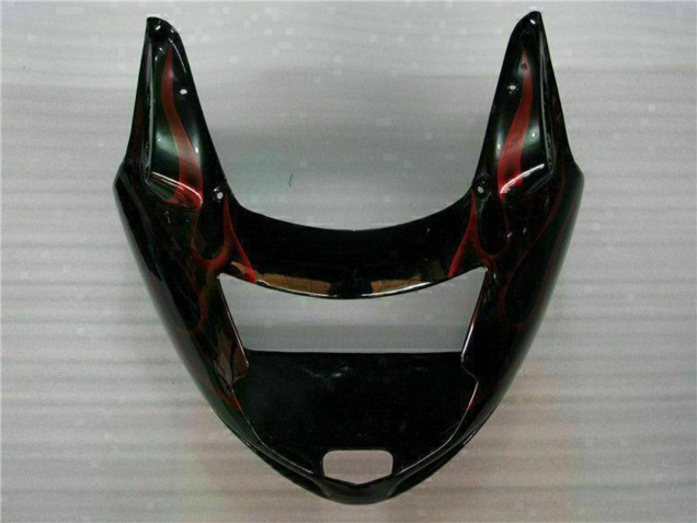 Glänzendes Schwarz Rot Flamme 1996-2007 Honda CBR1100XX Blackbird Motorrad Verkleidung