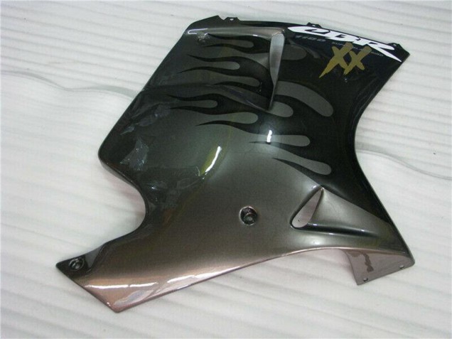 Glänzendes Schwarz Silber Flamme 1996-2007 Honda CBR1100XX Blackbird Motorrad Verkleidung