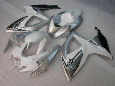 Weiß Silber 2006-2007 Suzuki GSXR 600/750 Motorrad Verkleidung