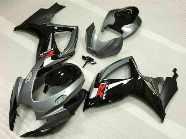 Silber Grau Glänzendes Schwarz Rot 2006-2007 Suzuki GSXR 600/750 Motorrad Verkleidung