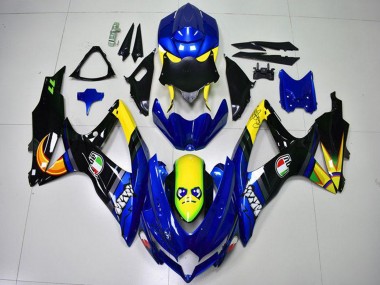 Blau Gelb Hai 2008-2010 Suzuki GSXR 600/750 Motorrad Verkleidung