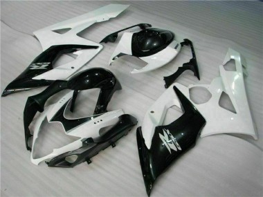 Weiß Glänzendes Schwarz 2005-2006 Suzuki GSXR 1000 Motorrad Verkleidung