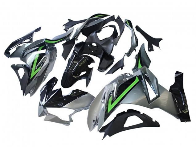 Grau Grün Schwarz 2024-2025 Kawasaki Ninja 500 EX500R Motorrad Verkleidung