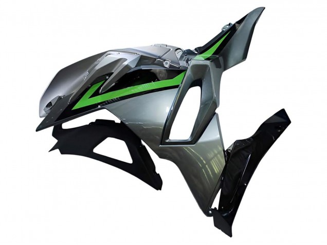 Grau Grün Schwarz 2024-2025 Kawasaki Ninja 500 EX500R Motorrad Verkleidung