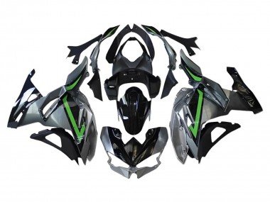 Grau Grün Schwarz 2024-2025 Kawasaki Ninja 500 EX500R Motorrad Verkleidung