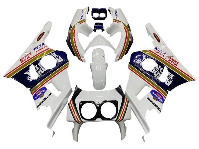 Weiß Gold Rot Dunkel Blau Rothmans 1990-1999 Honda CBR400RR NC29 Motorrad Verkleidung