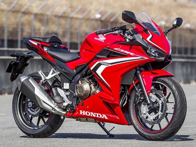 Rot Weiß Glänzendes Schwarz Streifen 2022 Honda CBR400R Motorrad Verkleidung