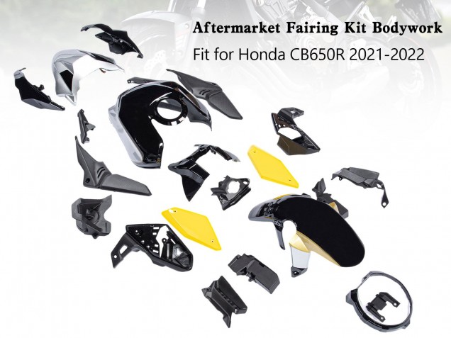 Schwarz Gelb 2019-2022 Honda CB650R Motorrad Verkleidung