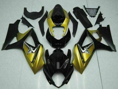 Gold Glänzendes Schwarz Silber Aufkleber 2007-2008 Suzuki GSXR 1000 Motorrad Verkleidung