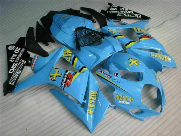 Blau Gold Schwarz Rizla 2007-2008 Suzuki GSXR 1000 Motorrad Verkleidung Kit