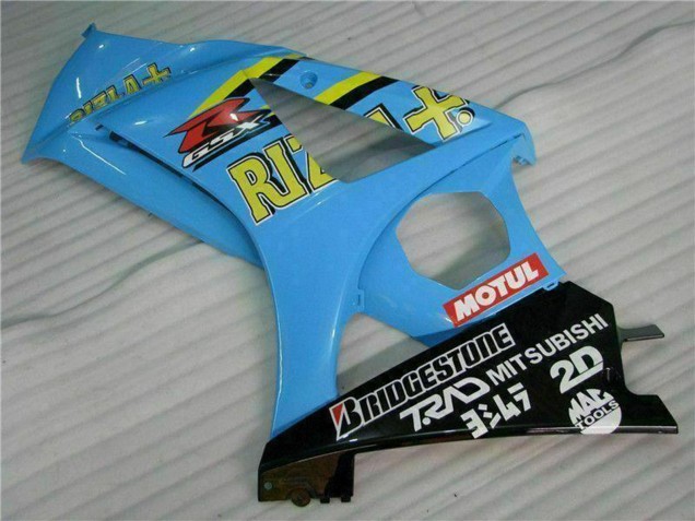 Blau Gold Schwarz Rizla 2007-2008 Suzuki GSXR 1000 Motorrad Verkleidung Kit