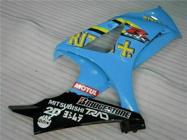 Blau Gold Schwarz Rizla 2007-2008 Suzuki GSXR 1000 Motorrad Verkleidung Kit