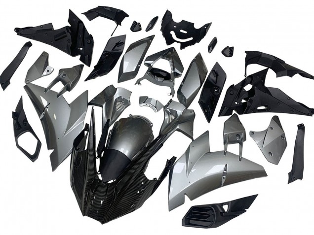 Silber Schwarz Carbonfaser 2015-2022 Kawasaki Ninja H2 Motorrad Verkleidung