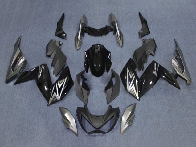 Glänzendes Schwarz Silber 2015-2016 Kawasaki Z250/Z300 Motorrad Verkleidung