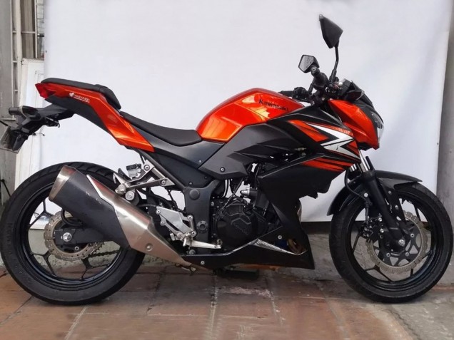 Orange Rot Matt Schwarz 2015-2016 Kawasaki Z250/Z300 Motorrad Verkleidung