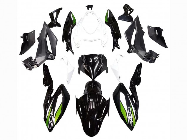 Weiß Glänzendes Schwarz Grün 2018-2024 Kawasaki Z400 Motorrad Verkleidung