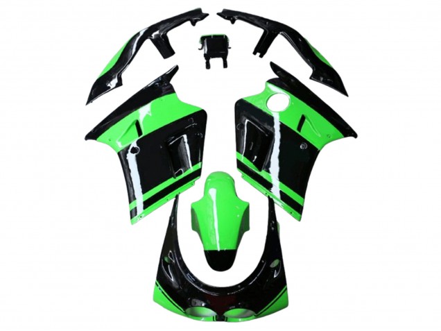 Grün Glänzendes Schwarz 1989-1990 Kawasaki ZXR250 Motorrad Verkleidung