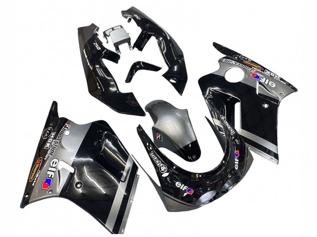 Glänzendes Schwarz Grau Elf Touch4 Bridgestone 1989-1990 Kawasaki ZXR250 Motorrad Verkleidung