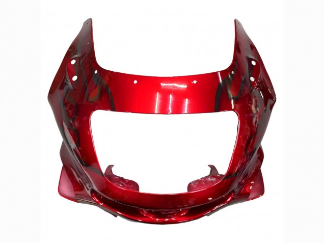 Rot mit Schwarz Flamme 1998-2003 Kawasaki ZZR600 Motorrad Verkleidung