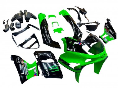 Grün Schwarz Monster Elf 1998-2003 Kawasaki ZZR600 Motorrad Verkleidung