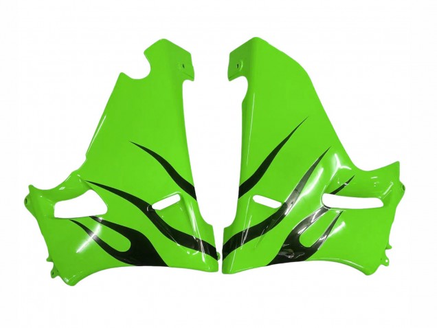 Grün Glänzendes Schwarz Flamme 1998-2003 Kawasaki ZZR600 Motorrad Verkleidung