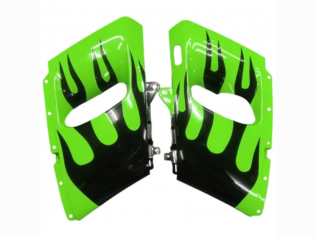 Grün Glänzendes Schwarz Flamme 1998-2003 Kawasaki ZZR600 Motorrad Verkleidung