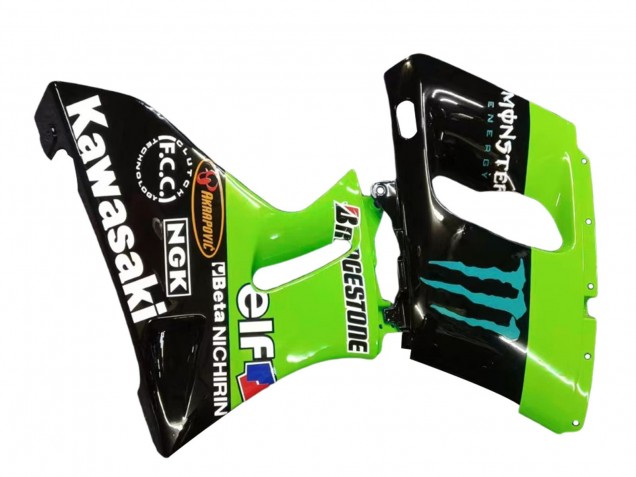 Grün Glänzendes Schwarz Blau Monster Elf Touch4 Bridgestone 1998-2003 Kawasaki ZZR600 Motorrad Verkleidung