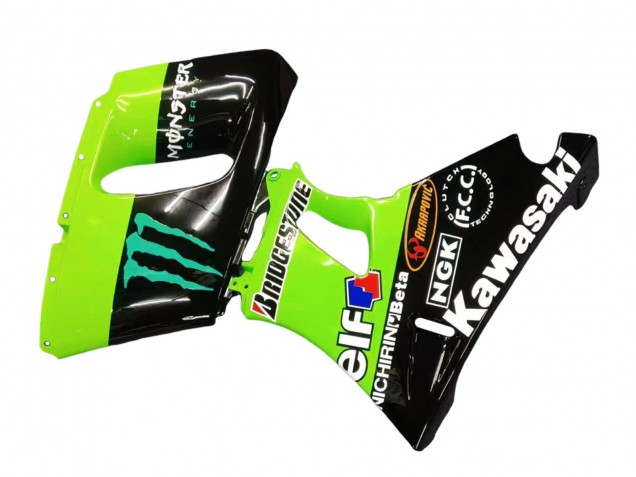 Grün Glänzendes Schwarz Blau Monster Elf Touch4 Bridgestone 1998-2003 Kawasaki ZZR600 Motorrad Verkleidung