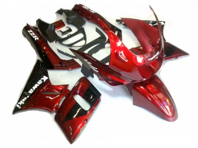 Rot Glänzendes Schwarz 1998-2003 Kawasaki ZZR600 Motorrad Verkleidung