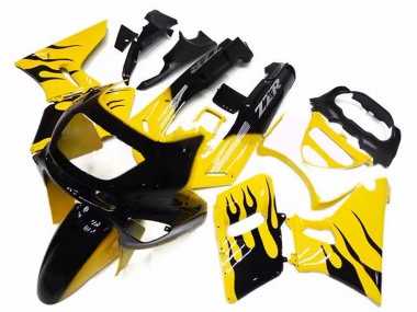 Gelb Schwarz Flamme 1993-2007 Kawasaki ZZR400 Motorrad Verkleidung