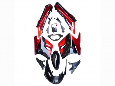 Rot Glänzendes Schwarz 1990-1992 Kawasaki ZZR1100 Motorrad Verkleidung
