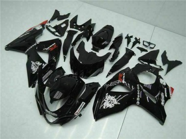 Glänzendes Schwarz Rot Leuchtfeuer Motul 2009-2016 Suzuki GSXR 1000 Motorrad Verkleidung