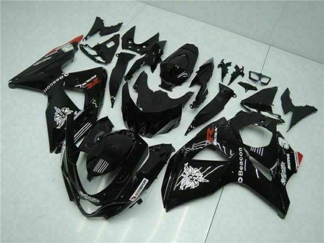 Glänzendes Schwarz Rot Leuchtfeuer Motul 2009-2016 Suzuki GSXR 1000 Motorrad Verkleidung