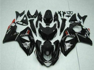 Glänzendes Schwarz Rot Leuchtfeuer Motul 2009-2016 Suzuki GSXR 1000 Motorrad Verkleidung