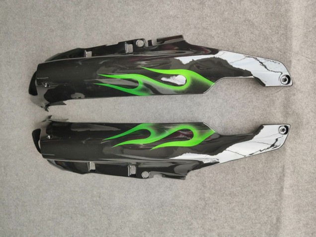 Glänzendes Schwarz Grün Flamme 1993-2003 Kawasaki ZZR1100 Motorrad Verkleidung