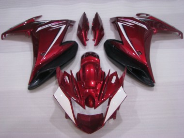 Rot Weiß Schwarz 2009-2015 Yamaha FZ6R Motorrad Verkleidung