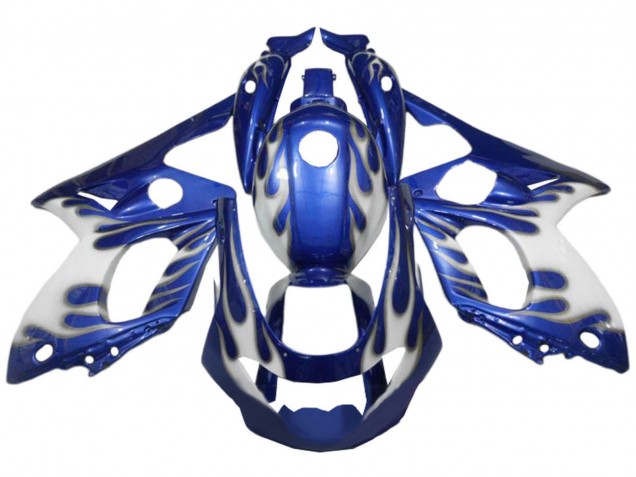 Blau Weiß Silber Flamme 1996-2007 Yamaha YZF600R Thundercat Motorrad Verkleidung
