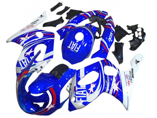 Blau Weiß Silber Rot Fiat Motul 1996-2007 Yamaha YZF600R Thundercat Motorrad Verkleidung