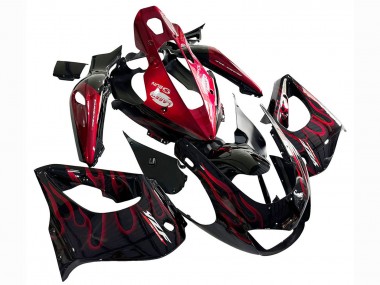Schwarz mit Rot Flamme 1997-2007 Yamaha YZF 1000R Thunderace Motorrad Verkleidung Kit