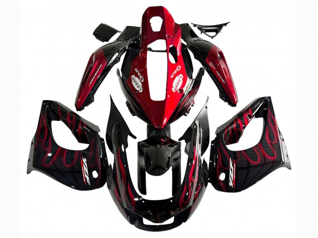 Schwarz mit Rot Flamme 1997-2007 Yamaha YZF 1000R Thunderace Motorrad Verkleidung Kit