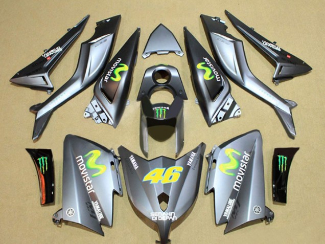 Grau Semakin Didepan MoviStar Yamalube 46 2012-2014 Yamaha TMAX530 Motorrad Verkleidung