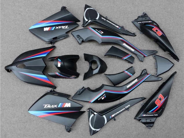 Matt Schwarz Rot Blau 93 2012-2014 Yamaha TMAX530 Motorrad Verkleidung
