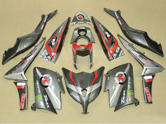 Grau Rot Monster ENEOS 2012-2014 Yamaha TMAX530 Motorrad Verkleidung